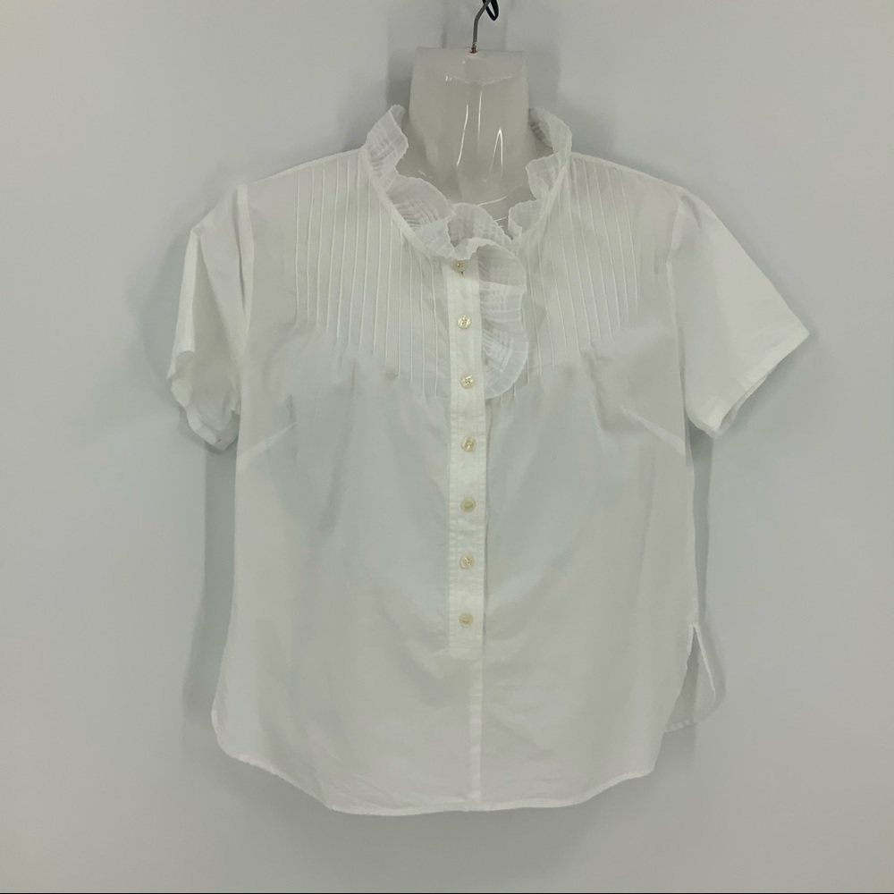 SONIA by Sonia rykiel White top w/lace ruffle top 10/40